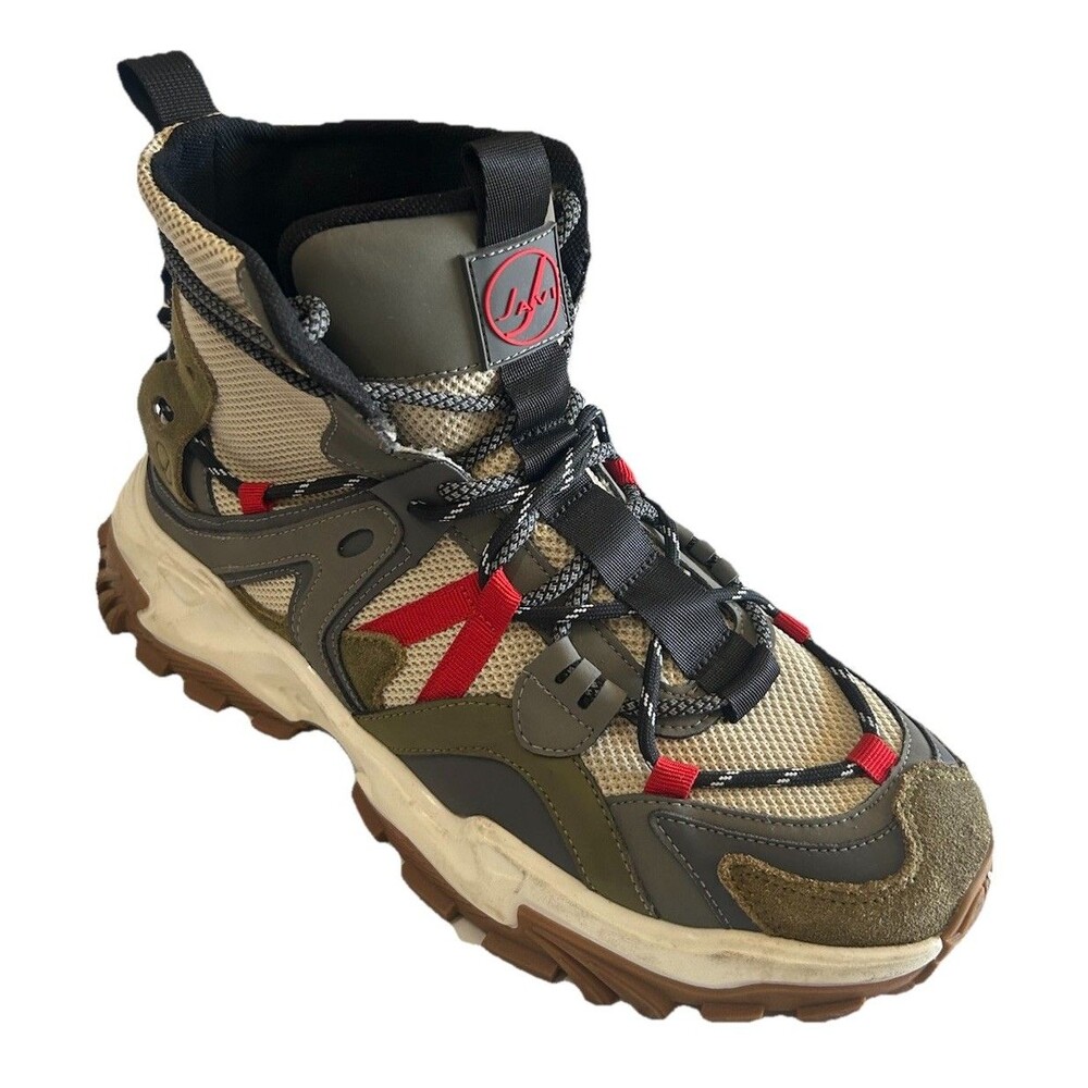 Javi Rescue Men Size 10 Army Suede Leather Mesh Hi Top Sneaker Ankle Boot Hiking